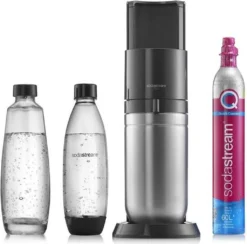 SodaStream DuoTitan Trinkwassersprudler, Inkl. 1x 1 Liter Glasflasche, 1x 1 Liter PET, 1 X Quick Connect Zylinder -Küchenbedarf Geschäft 03b3ab7edad0a3bca05a64243d302bc7
