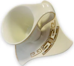 12-teiliges Medusa Mäander Kaffeeservice Mit Goldschliff Kaffeetassen Für 6 Personen 6 Tassen + 6 Untertassen Weiß-Gold Genießen Servieren Kaffee -Küchenbedarf Geschäft 040ac3d37f0626a8fece420a61c42ec2