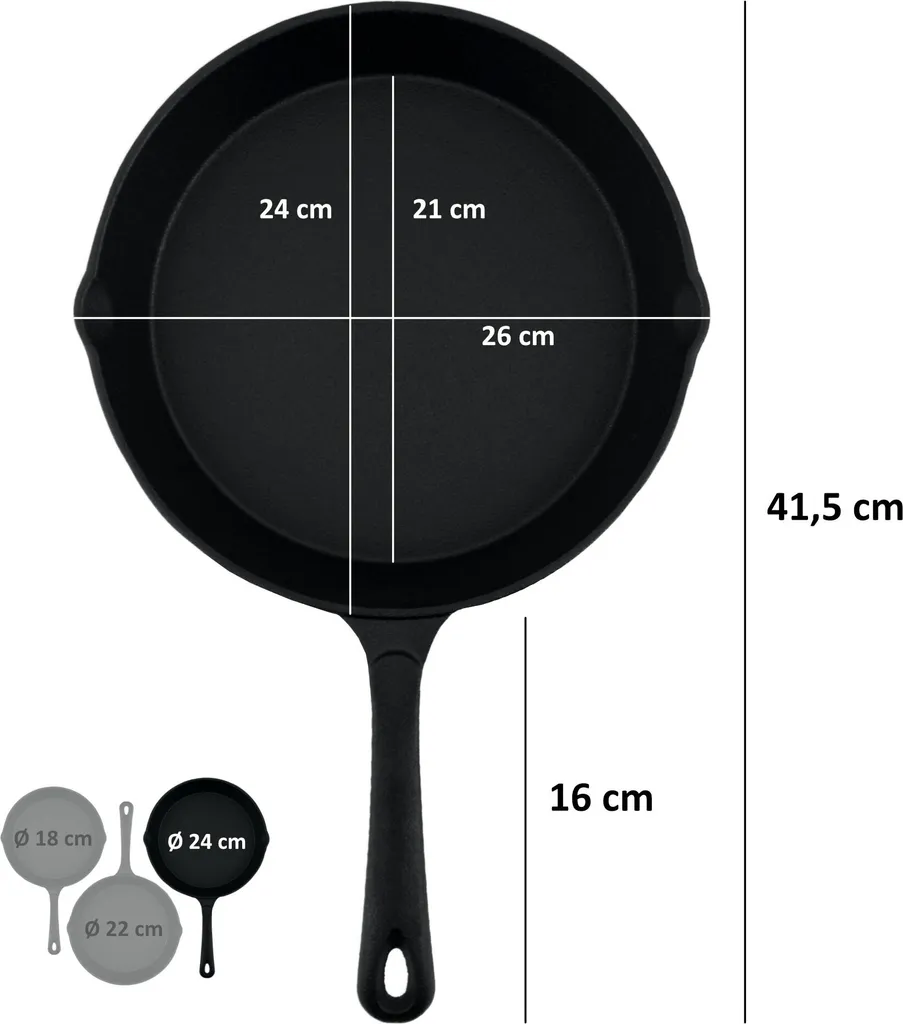 BBQ-Toro Ultimate PRO3+ Pfannen Set, 3-teilig, Gusseisen Bratpfanne, Steakpfanne 8 BBQ-Toro Ultimate PRO3+ Pfannen Set, 3-teilig, Gusseisen Bratpfanne, Steakpfanne – Bild 6