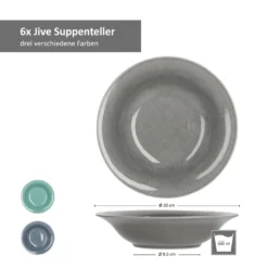 24tlg Geschirrset Jive 6Pers Kaffeebecher Suppenteller Kuchenteller Speiseteller Porzellan Bunt -Küchenbedarf Geschäft 0a81cba9f1692b3021444fb3f4ec4c8e