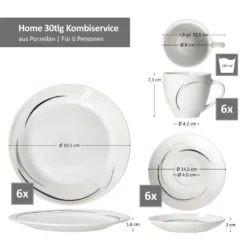 Mambo-Cat Kaffee-Tasse Porzellan-Becher Geschirr-Set Schüssel Bowl-Schale Tafel-Zubehör Suppen-Schälchen Speise-Teller Käse-Wurst Ess-Platte Frühstücks-Buffet Brunch Kuchen-Dessert Home Streifen-Grau Schwarz-Creme Kombi-Service Sechs-Personen 15 Mambo-Cat Kaffee-Tasse Porzellan-Becher Geschirr-Set Schüssel Bowl-Schale Tafel-Zubehör Suppen-Schälchen Speise-Teller Käse-Wurst Ess-Platte Frühstücks-Buffet Brunch Kuchen-Dessert Home Streifen-Grau Schwarz-Creme Kombi-Service Sechs-Personen -Küchenbedarf Geschäft 0c02df588bed056bd0fb9869f6e1ec8f