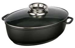Alu - Guß Bräter Mit Glasdeckel, 8,3 Ltr Antihaftbeschichtet -Küchenbedarf Geschäft 0ccd7136721edd6efb0a3e5f074f684e
