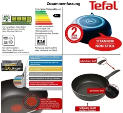 Tefal B30310 Cook&Clean Pfannenset 5tlg Hochrand, Pfanne 28cm + 30cm Hoher Rand, Teflon Antihaftbeschichtet, Bratpfanne Set Tief , Inkl. Deckel -Küchenbedarf Geschäft 0d7491c9b890d2b2136cdbfe150a259c