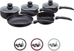 Herzberg HG-5003BK: 8-Teiliges Marmor-Kochgeschirr-Set - Schwarz 24 Herzberg HG-5003BK: 8-Teiliges Marmor-Kochgeschirr-Set - Schwarz -Küchenbedarf Geschäft 0eb716b7333da367aa2c2529822a3b7e
