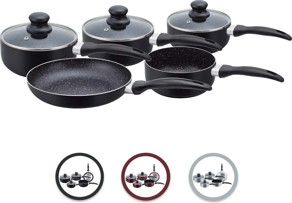 Herzberg HG-5003BK: 8-Teiliges Marmor-Kochgeschirr-Set - Schwarz 10 Herzberg HG-5003BK: 8-Teiliges Marmor-Kochgeschirr-Set - Schwarz – Bild 8