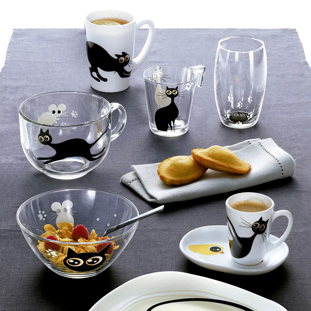 Tazza Luminarc Mistigri Grande Trasparente Gatto Vetro (500 Ml) (6 Unità) 4 Tazza Luminarc Mistigri Grande Trasparente Gatto Vetro (500 Ml) (6 Unità) – Bild 2