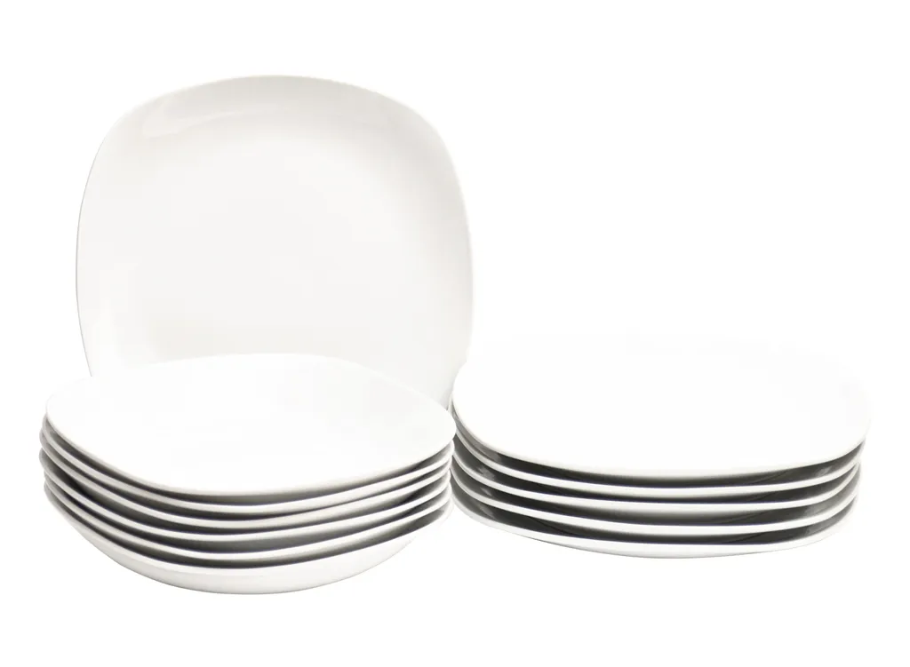 Tafelservice Atrium 12tlg. Für 6 Personen Porzellan Weiß Geschirr Essteller Suppenteller Teller 3 Tafelservice Atrium 12tlg. Für 6 Personen Porzellan Weiß Geschirr Essteller Suppenteller Teller