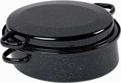 Krüger Gänse Bräter Induktion Braten Schmor Topf Deckel Schwarz Oval Emaille 7L -Küchenbedarf Geschäft 1243439b88d1916e9262d6cb34444c26