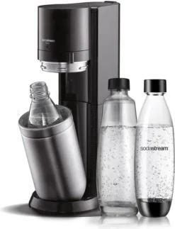 SodaStream DuoTitan Trinkwassersprudler, Inkl. 1x 1 Liter Glasflasche, 1x 1 Liter PET, 1 X Quick Connect Zylinder -Küchenbedarf Geschäft 172a23fcaa255c17fc6f9ba54f45f2bb