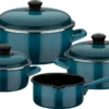 GSW Kochtopf-Set Blue Shadow 7-tlg., 190107, Stahl-Emaille, Ca. 1,4 L / Ca. 2,8 L / Ca. 4,7 L / Ca. 1,4 L -Küchenbedarf Geschäft 1754c7d1937fca9a7d79821f3397c55b