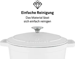 Daumonet Gusseisen-Bräter - Rund Ø 26 Cm - Weiß -Küchenbedarf Geschäft 1acdc39ed3110fd2119a8d1f999eaecc