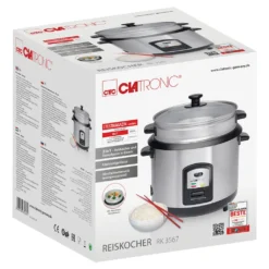 Clatronic Reis-Kocher Multi-Kocher Dampf-Garer 700 W + Löffel RK 3567 -Küchenbedarf Geschäft 1b8cf2859aafe4cc3f145b7d229c9b08
