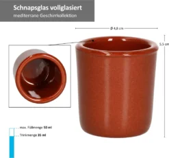 MamboCat 12er Ton Schnapsbecher 50 Ml Vollglasiert Shot-Glas Mediterran Unikat Handarbeit Tonbecher 11 MamboCat 12er Ton Schnapsbecher 50 Ml Vollglasiert Shot-Glas Mediterran Unikat Handarbeit Tonbecher -Küchenbedarf Geschäft 1b9464e82415ad9215d7a2092e130cd9