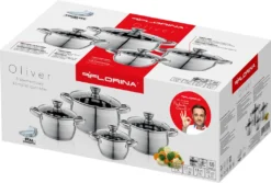 TOPFSET 4 Tlg. INDUKTION Kochtopfset EDELSTAHL Töpfe Mit Glasdeckel FLORINA -Küchenbedarf Geschäft 1dc753a947b4318e9936560e8733c279