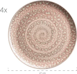 Mäser 931743 Kombiservice Spicy Market Für 4 Personen, Steingut, Rosa (1 Set, 16-teilig)