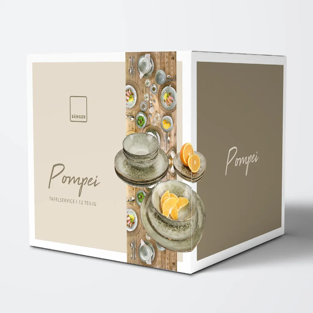 Sänger SÄNGER Steingut Geschirrset Pompei, Tafelservice 12 Teilig Für 4 Personen 6 Sänger SÄNGER Steingut Geschirrset Pompei, Tafelservice 12 Teilig Für 4 Personen – Bild 4