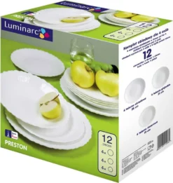 Tafelservice Geschirrset Luminarc 12-tlg. Essservice Teller Hartglas 4 Personen -Küchenbedarf Geschäft 1ff4e33730a43a598b1337b7306fdd34