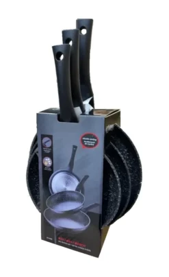 Cheffinger Aluminiumguss-Bratpfannen-Set Schwarz 3 Stück -Küchenbedarf Geschäft 22c30d8480494ffddf65341bbece4d7f