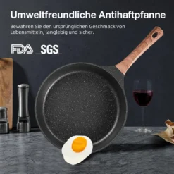 Daynee Antihaft Bratpfanne 28cm Bratpfanne Induktion Mit Echten Steinpartikeln Pfanne Mit Deckel Bratpfanne Geeignet Für Induktion, Gasherde, Elektro -Küchenbedarf Geschäft 234105cbd36eb37e141118f1303d25ef