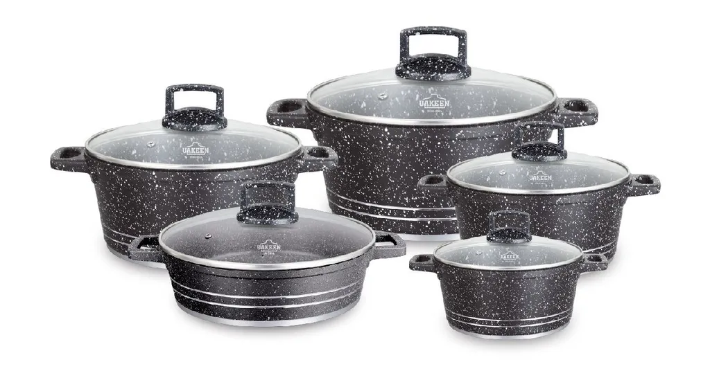 Vakeen Granite Topfset 10 Teile Schwarz 3 Vakeen Granite Topfset 10 Teile Schwarz