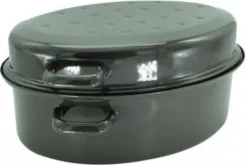 Krüger Gänse Bräter Induktion Braten Schmor Topf Deckel Schwarz Oval Emaille 7L -Küchenbedarf Geschäft 23b941087b27a1ce1bd93f059ba0db50