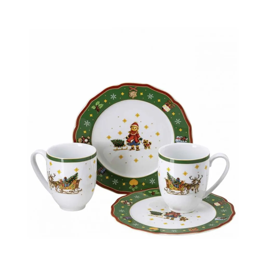HUTSCHENREUTHER Kaffee-Set 4tlg. Wintertime Grün 1 Stck. 701515 (EKB) 5 HUTSCHENREUTHER Kaffee-Set 4tlg. Wintertime Grün 1 Stck. 701515 (EKB) – Bild 3