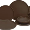 CreaTable, 23659, Serie Uno Braun, Geschirrset, Teller Set 12 Teilig, Farbe:Braun -Küchenbedarf Geschäft 24d8120118c6586eb2ca23988f7705e1