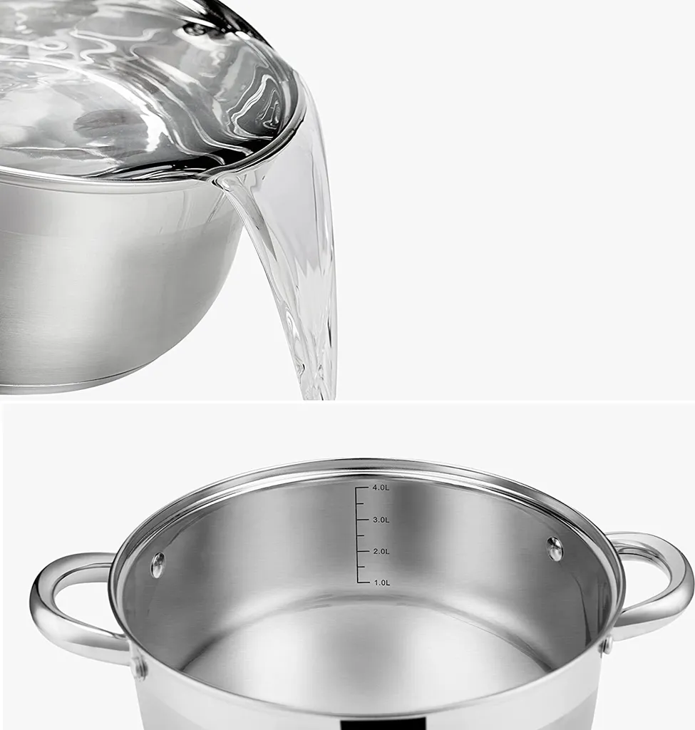 Velaze Töpfe Set, 7-teilig Kochtopf Set Aus Edelstahl, Topf Set Mit Glasdeckeln, PFOA Frei, Klassisches Design, Topfset Induktion Für Alle Herdarten Und Für Verschiedene Kochbedürfnisse 6 Velaze Töpfe Set, 7-teilig Kochtopf Set Aus Edelstahl, Topf Set Mit Glasdeckeln, PFOA Frei, Klassisches Design, Topfset Induktion Für Alle Herdarten Und Für Verschiedene Kochbedürfnisse – Bild 4