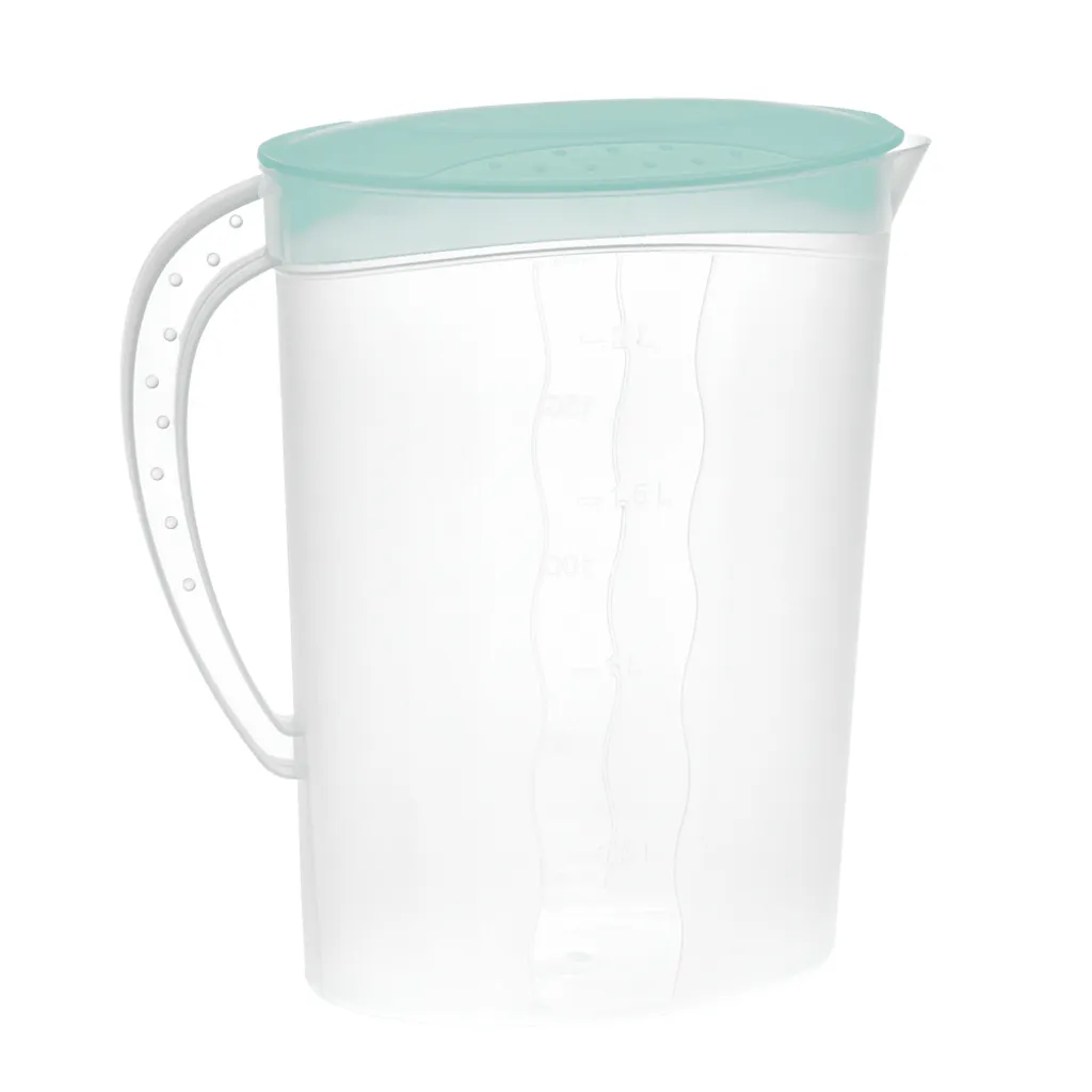 Premium Saftkanne, 2 Liter Fassungsvermögen, Mit Vielseitigem Deckel Und Integrierter Maßeinteilung Für Kalte Getränke Wie Saft, Eistee, Wasserkaraffe Aus Kunststoff 8 Premium Saftkanne, 2 Liter Fassungsvermögen, Mit Vielseitigem Deckel Und Integrierter Maßeinteilung Für Kalte Getränke Wie Saft, Eistee, Wasserkaraffe Aus Kunststoff – Bild 6