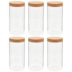 VidaXL Vorratsgläser Mit Korkdeckel 6 Stk. 1400 Ml