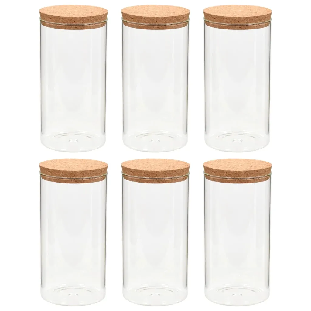 VidaXL Vorratsgläser Mit Korkdeckel 6 Stk. 1400 Ml 3 VidaXL Vorratsgläser Mit Korkdeckel 6 Stk. 1400 Ml