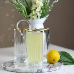 Pasabahce Elysia Golden Touch Long Drink Gläser 4-teiliges Set Mit Goldrand 280ml -Küchenbedarf Geschäft 27fbee4410dcc648f24a6bae4243602f