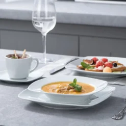 Malacasa Serie Julia, Tafelservice 60-teilig Kombiservice Porzellan Geschirrset Mit Kaffeetassen, Unterteller, Kuchenteller, Suppenteller Und Flachteller, Kaffeeservice Für 12 Personen -Küchenbedarf Geschäft 2bd005e398e4b515c48ec577d6641905