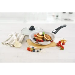 Genius Cerafit Steel Bratpfanne 28cm + Glasdeckel - Ofenfeste Keramikpfanne Mit Abnehmbarem Griff Für Alle Herdarten; A24665 -Küchenbedarf Geschäft 2cc22a8693b4111765db8e98d7e07f09