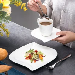 MALACASA, Serie Elvira, 36 Teilig Cremeweiß Porzellan Geschirrset Tafelservice Kaffeeservice Mit Tassen, Untertassen, Dessertteller Für 12 Person -Küchenbedarf Geschäft 2d4cdc2cea356a8d2db7e4a1597b53cd