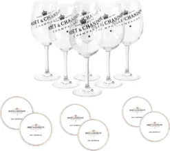 Moët & Chandon Champagner Gläser Klar Aus Echtglas Im 6er Set Inkl. Moët Untersetzer