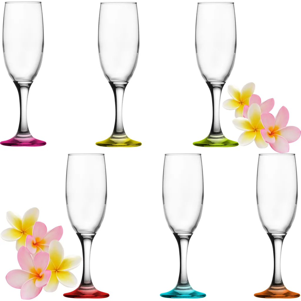 Sektgläser Bunt Aus Glas 150ml (max.190ml) Set 6-Teilig Champagnergläser Prosecco Gläser 3 Sektgläser Bunt Aus Glas 150ml (max.190ml) Set 6-Teilig Champagnergläser Prosecco Gläser