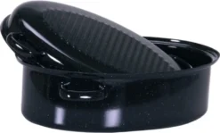 Krüger Gänse Bräter Induktion Braten Schmor Topf Deckel Schwarz Oval Emaille 7L -Küchenbedarf Geschäft 30abd46dd8af8578ff6c53f45ba7eadb