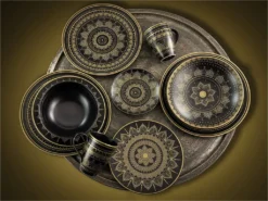 CreaTable 23588 Tafelservice Mandala Für 4 Personen, Steinzeug, Schwarz/gold (1 Set, 12-teilig) 14 CreaTable 23588 Tafelservice Mandala Für 4 Personen, Steinzeug, Schwarz/gold (1 Set, 12-teilig) -Küchenbedarf Geschäft 30d526b6de395a8443e5b4edde69e605