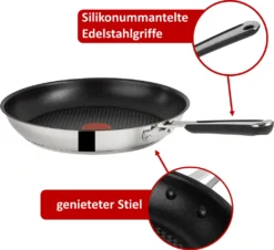 Tefal E76 Jamie Oliver Pfannenset Induktion 6 TLG Set 12,- Hohe Wokpfanne Mit Deckel 28cm, Pfanne 28 Cm + 24cm, Edelstahl 18/10 Rostfrei, Spülmaschinenfest, Antihaft-beschichtet -Küchenbedarf Geschäft 31b51111b9a9822dc02cb5b244c2937e