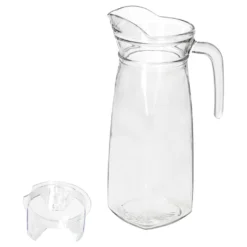KARA Glas-Karaffe Mit Kunstoff-Deckel + Griff 1,2L Wasser-Krug Saftkanne Limo -Küchenbedarf Geschäft 322130a0dfb5a7a0d15196f3bfc93e7d