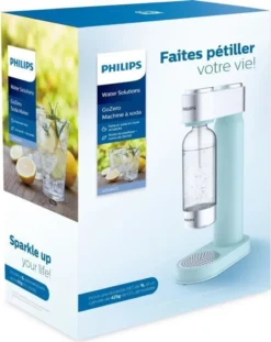 PHILIPS AQUA Soda Maker Wassersprudler + 425 G CO²-Zylinder + 1 PET-Flasche 1 Liter, Mintgrün -Küchenbedarf Geschäft 322bb0e9ca3486901a9d5200bd5cf7e6