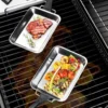 2er Set Edelstahl Grillpfanne Portionspfanne Grill Gemüse Grillgutpfanne -Küchenbedarf Geschäft 33e7c100bb75c3f0558e141828216192