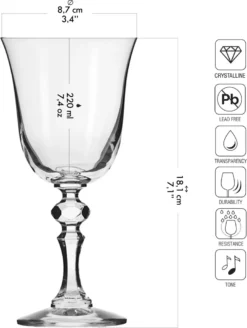 KROSNO Krista Kleine Rotweingläser, 6er-Set, 220 Ml -Küchenbedarf Geschäft 3427006fb051c17bf5db21db1d8fa36f