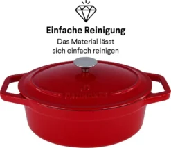 Daumonet Gusseisen-Bräter - Oval Ø 29 Cm - Kirschrot -Küchenbedarf Geschäft 3a451e1d65d1fd3532470e60ce859abf
