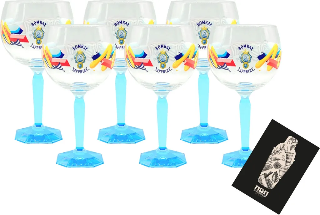 Bombay Sapphire 6er Set Ballon Glas Mit Muster Bunt Cocktail Glas Gläser Eckiger Fuß 3 Bombay Sapphire 6er Set Ballon Glas Mit Muster Bunt Cocktail Glas Gläser Eckiger Fuß