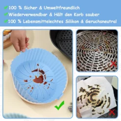 3x Air Fryer Silikontopf Wiederverwendbarer Ofen Multif Cooking Baking Tray Liner Für Ofen, Mikrowelle, Kuchenbackform, Dampfgarer -Küchenbedarf Geschäft 3f88021c6f2b0f5aba2feeef3e1e5299