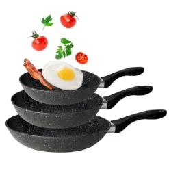 Cheffinger Aluminiumguss-Bratpfannen-Set Schwarz 3 Stück -Küchenbedarf Geschäft 4101f8a1e308cf5883a34efd4b5932ea