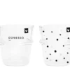 Bastion Collections 2er Set Espresso Trink Glas Gläser BC Herz Punkte Schwarz -Küchenbedarf Geschäft 41bd081111d886a255e2fb14d219749f