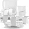 MALACASA, Serie Flora, 18 Tlg . Set Cremeweiß Porzellan Kaffeeservice Geschirrset Mit Je 6 Kuchenteller, 6 Tasse 220ml, 6 Untertasse Für 6 Personen -Küchenbedarf Geschäft 4932c30e3baf3b47e7166961eaafa4ce